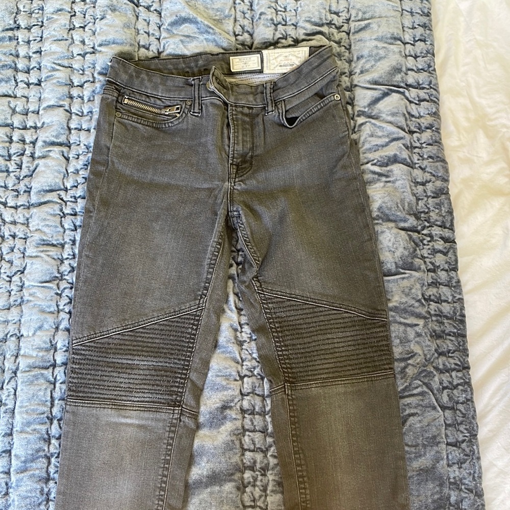 Allsaints moto jeans size 27. Grey.